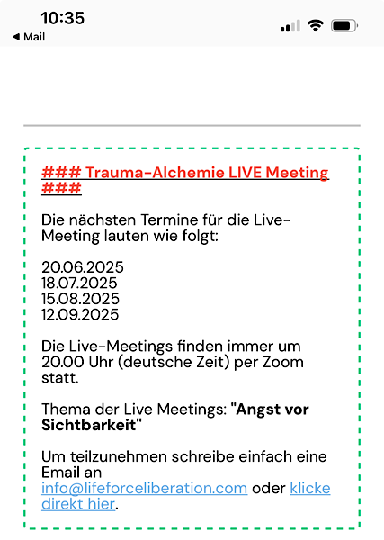 Vier Trauma-Alchemie-Klopf Sessions