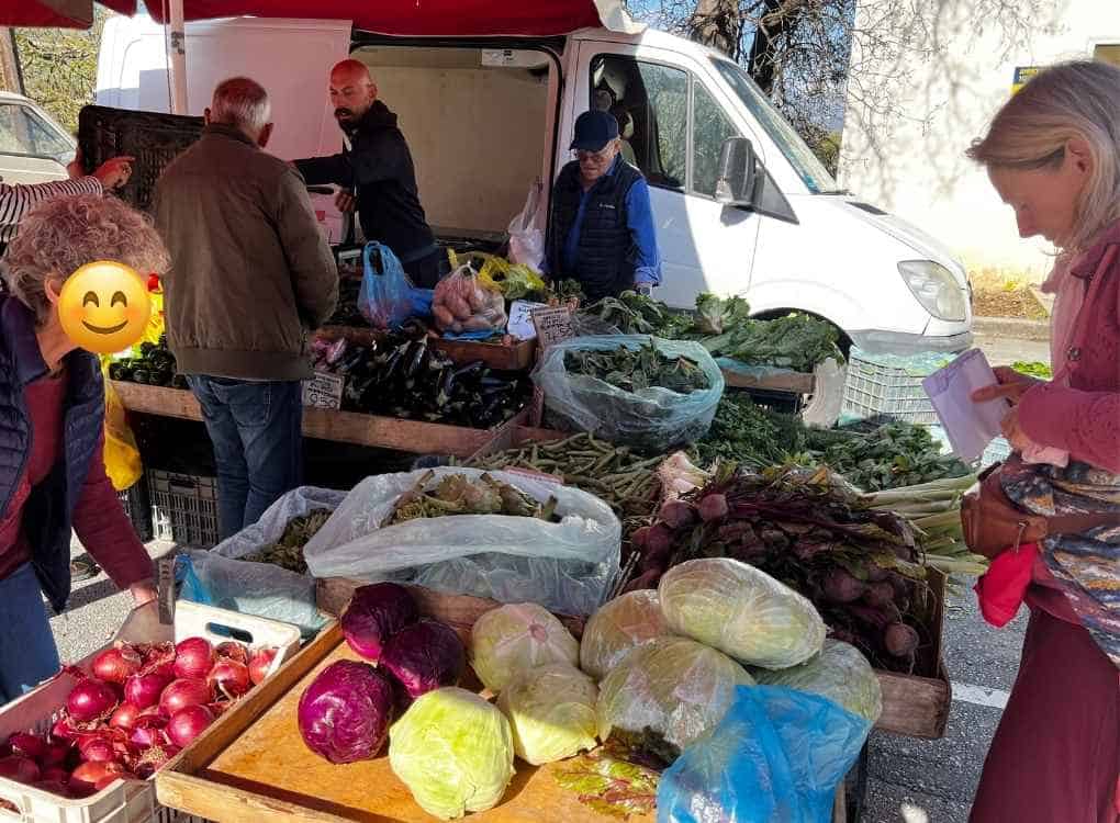 Gemüsemarkt in Spili auf Kreta.